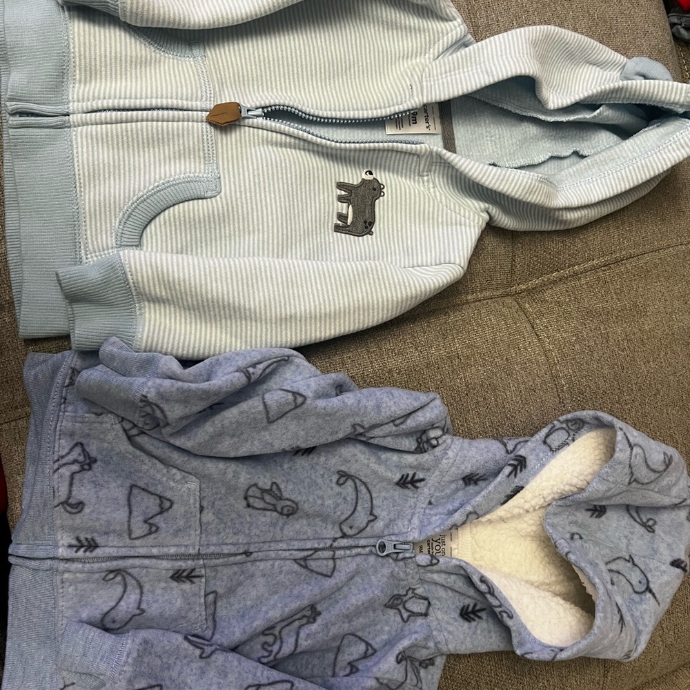 Blue Sweatshirt with Cartoon Illustrations